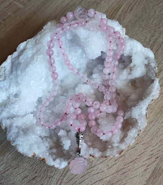 Mala Quartz rose