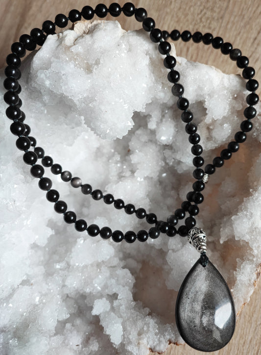 Mala Obsidienne argentée