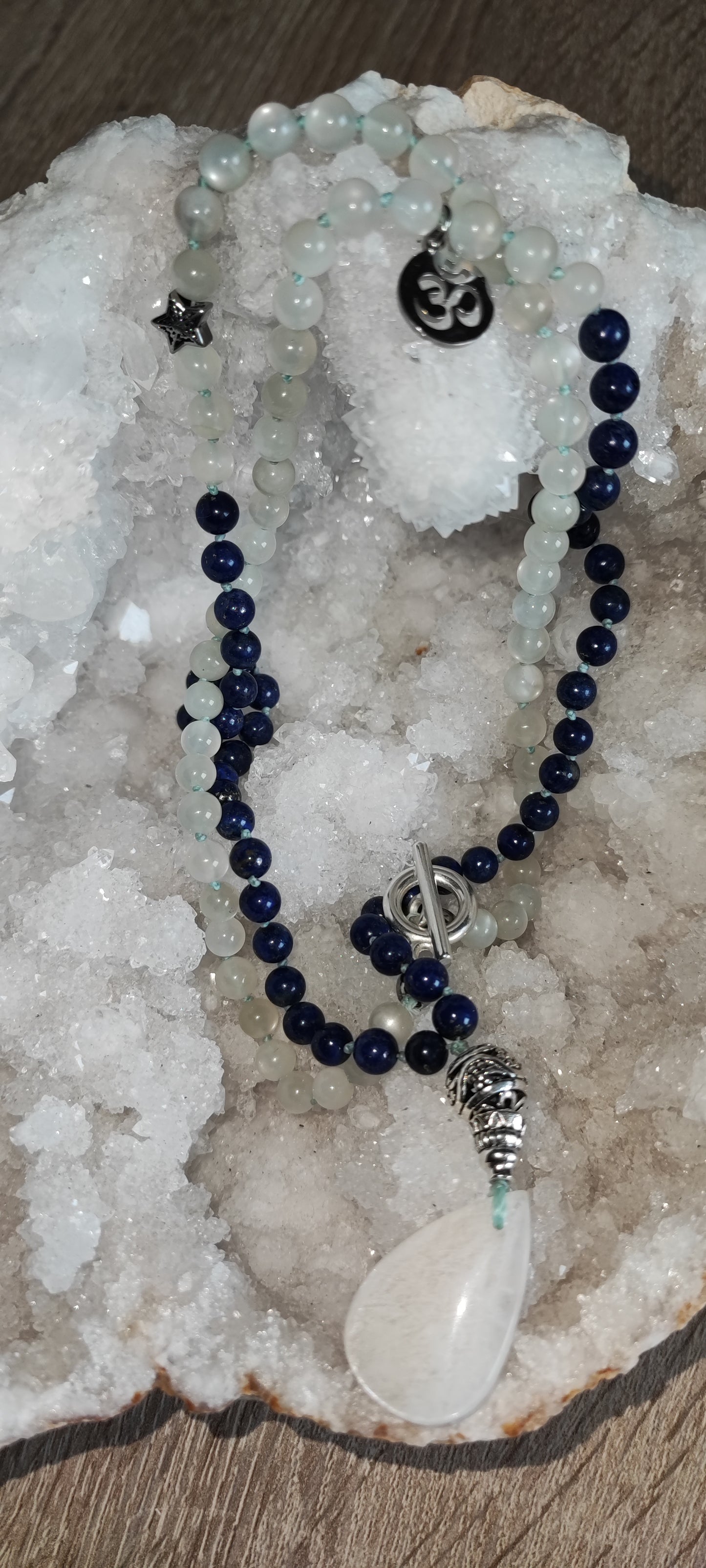 Mala Lapis lazuli et Pierre de lune