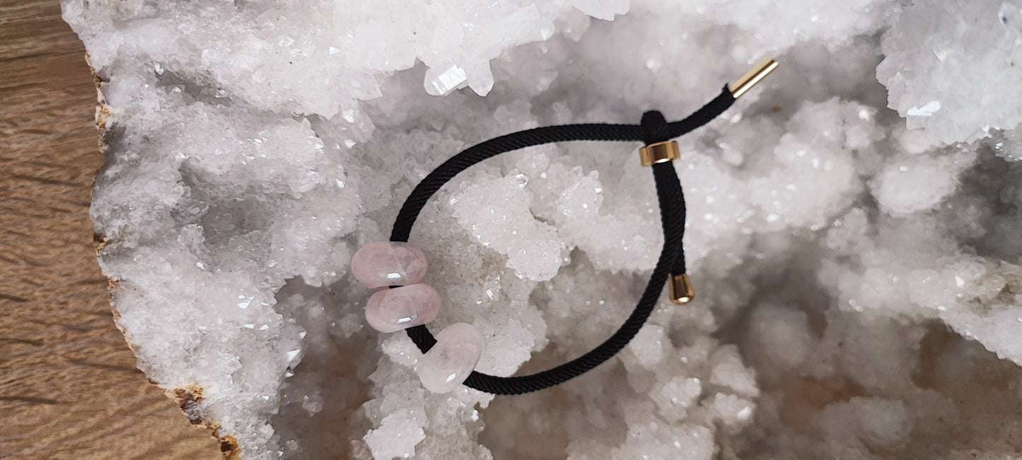 Bracelet coulissant Quartz rose